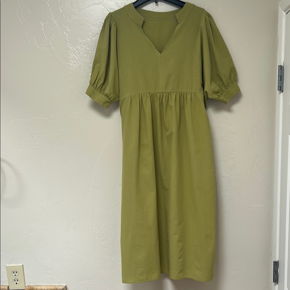 Elegant Olive Green Dress